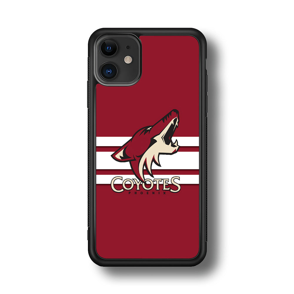 Hockey Arizona Coyotes NHL 001 iPhone 11 Case-Phone Case-Rubber Black (2D Case)-Altracase