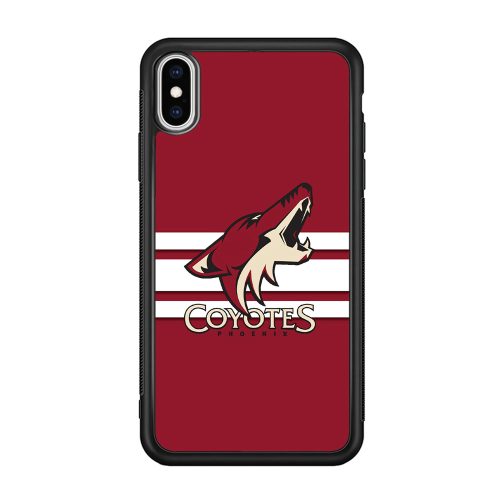 Hockey Arizona Coyotes NHL 001 iPhone Xs Case-Phone Case-Rubber Black (2D Case)-Altracase