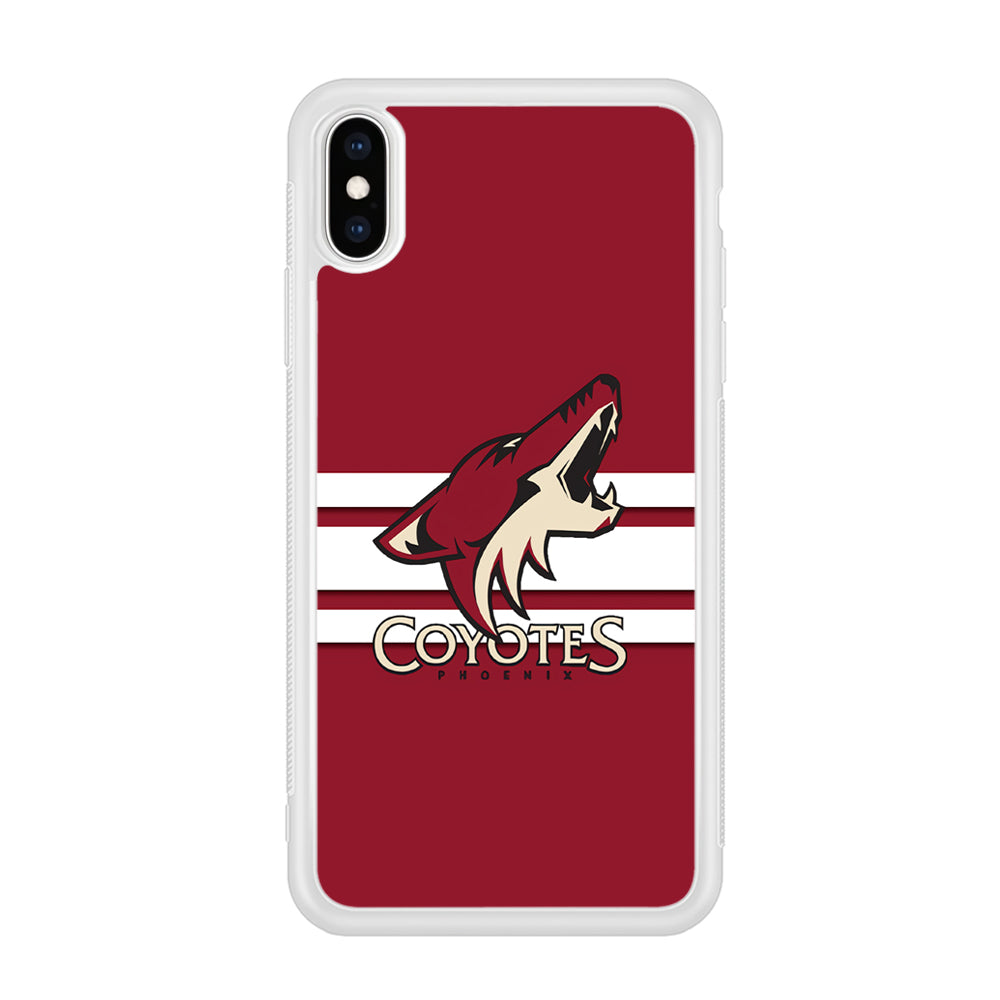 Hockey Arizona Coyotes NHL 001 iPhone Xs Case-Phone Case-Rubber White (2D Case)-Altracase