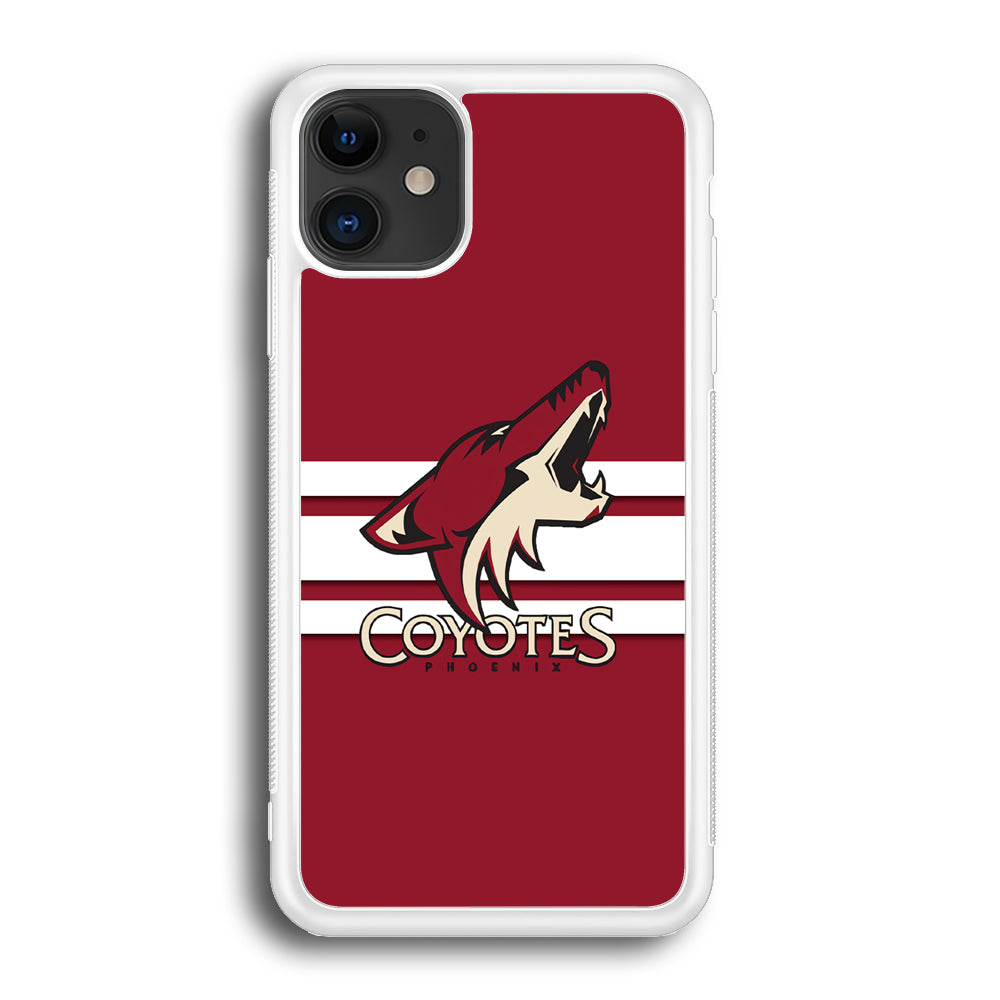 Hockey Arizona Coyotes NHL 001 iPhone 12 Case-Phone Case-Rubber White (2D Case)-Altracase