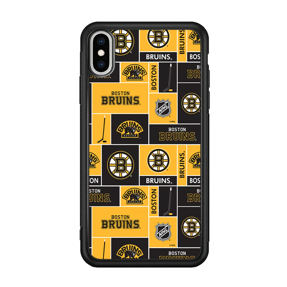 Hockey Boston Bruins NHL 001 iPhone Xs Case-Phone Case-Rubber Black (2D Case)-Altracase