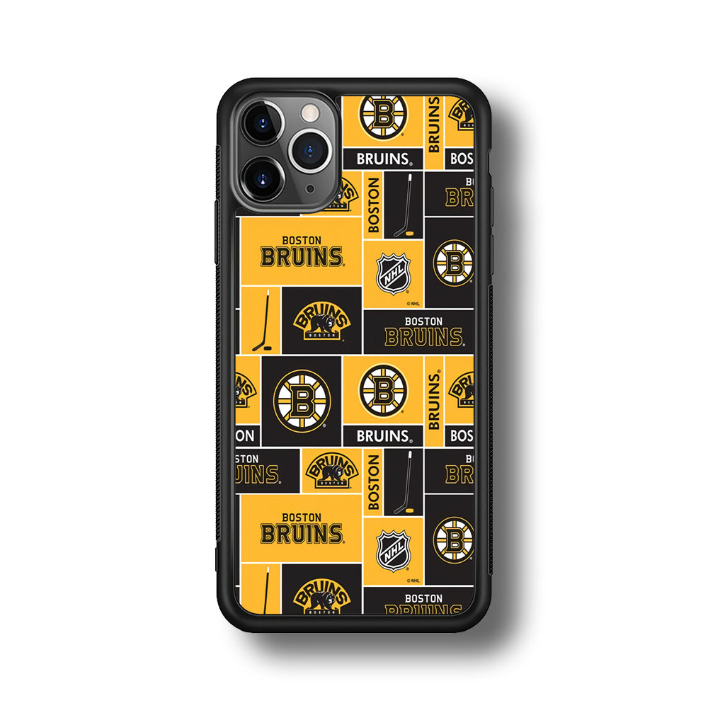 Hockey Boston Bruins NHL 001 iPhone 11 Pro Max Case-Phone Case-Rubber Black (2D Case)-Altracase
