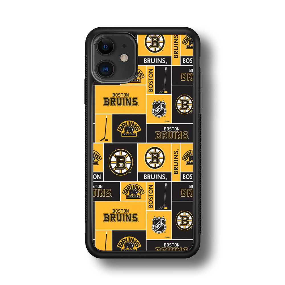 Hockey Boston Bruins NHL 001 iPhone 11 Case-Phone Case-Rubber Black (2D Case)-Altracase
