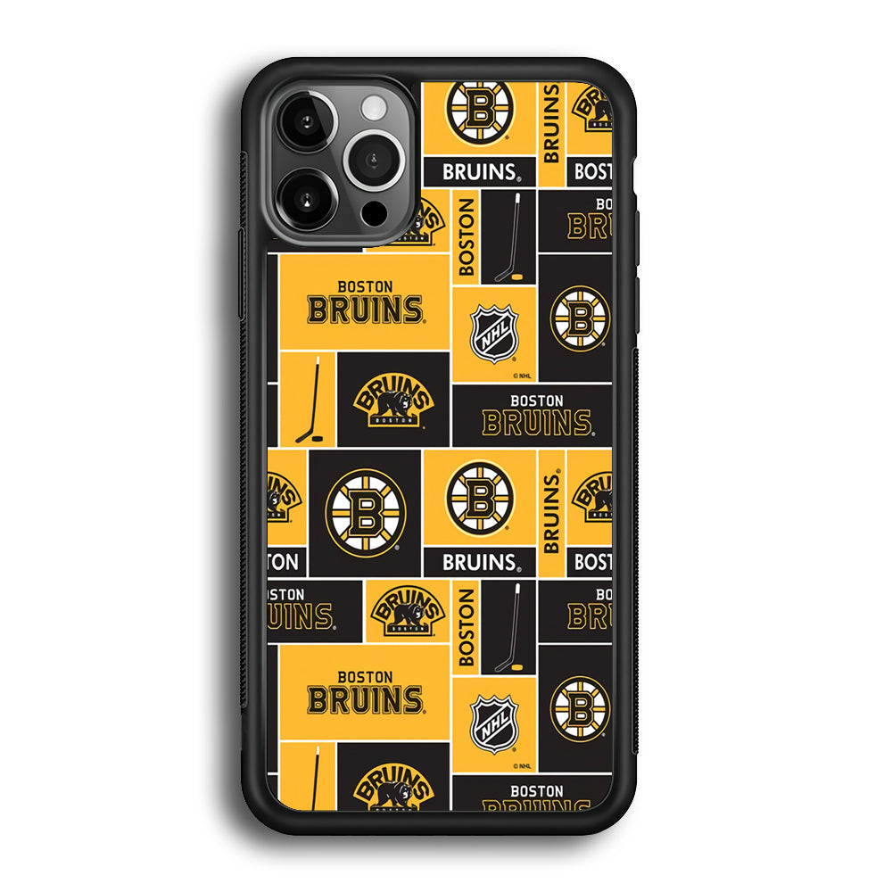 Hockey Boston Bruins NHL 001 iPhone 12 Pro Max Case-Phone Case-Rubber Black (2D Case)-Altracase