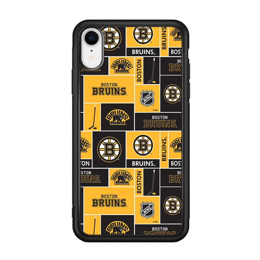 Hockey Boston Bruins NHL 001 iPhone XR Case-Phone Case-Rubber Black (2D Case)-Altracase