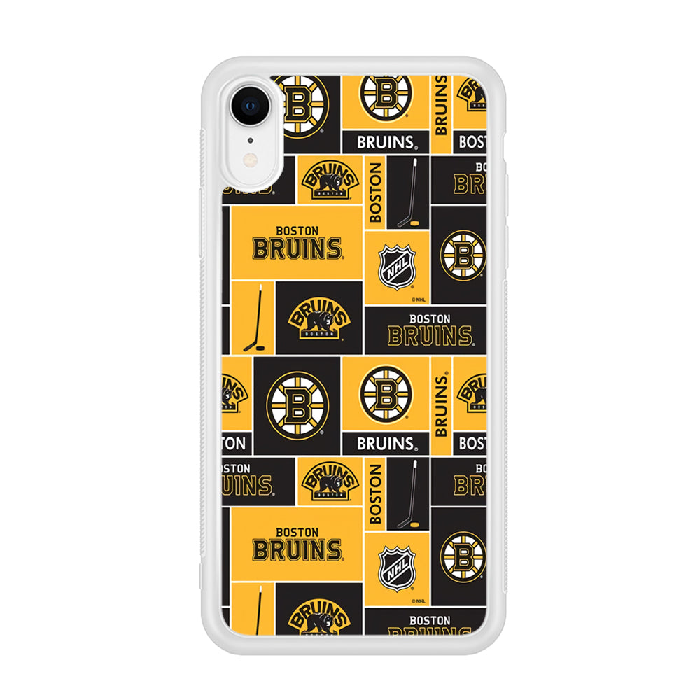 Hockey Boston Bruins NHL 001 iPhone XR Case-Phone Case-Rubber White (2D Case)-Altracase