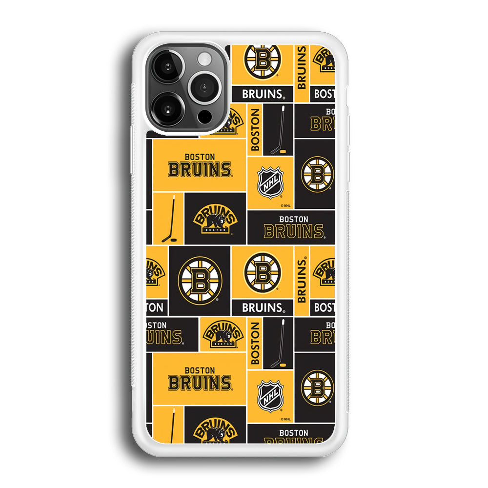 Hockey Boston Bruins NHL 001 iPhone 12 Pro Max Case-Phone Case-Rubber White (2D Case)-Altracase
