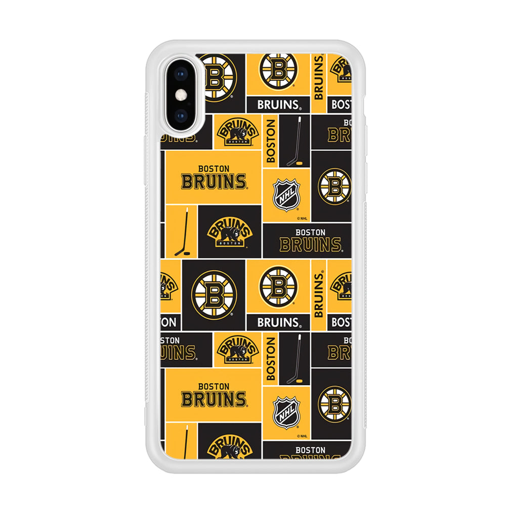 Hockey Boston Bruins NHL 001 iPhone Xs Case-Phone Case-Rubber White (2D Case)-Altracase