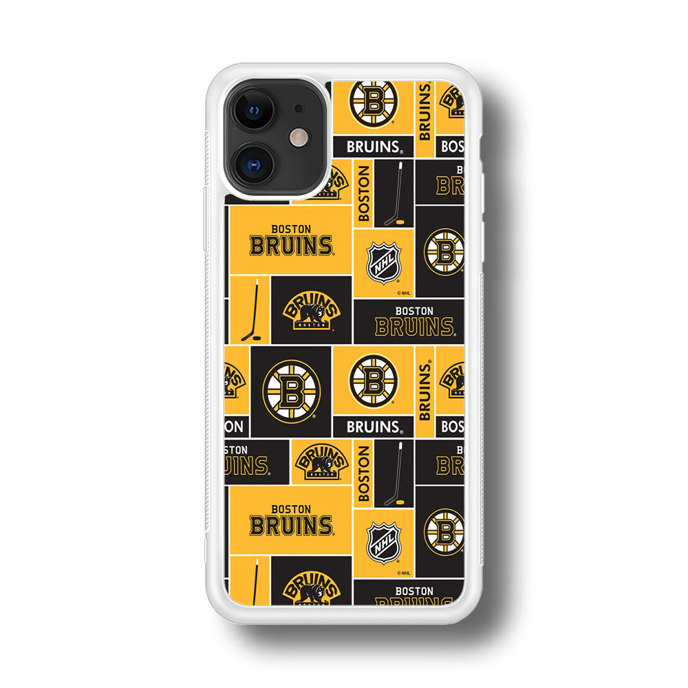 Hockey Boston Bruins NHL 001 iPhone 11 Case-Phone Case-Rubber White (2D Case)-Altracase