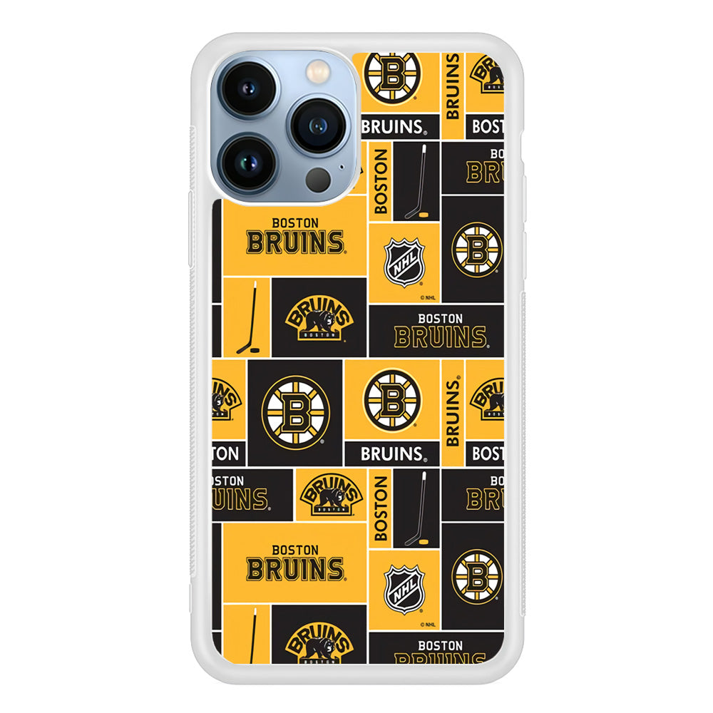 Hockey Boston Bruins NHL 001 iPhone 13 Pro Case-Phone Case-Rubber White (2D Case)-Altracase