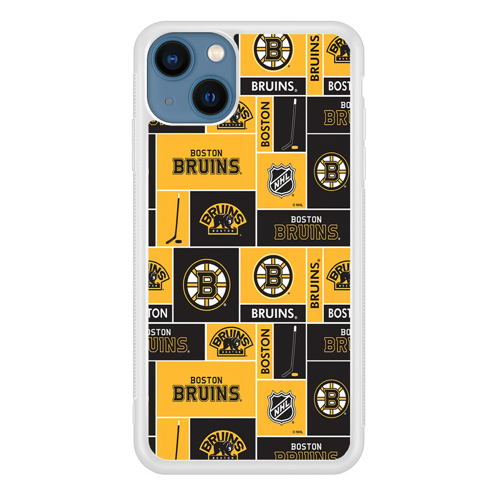 Hockey Boston Bruins NHL 001 iPhone 15 Case-Phone Case-Rubber White (2D Case)-Altracase
