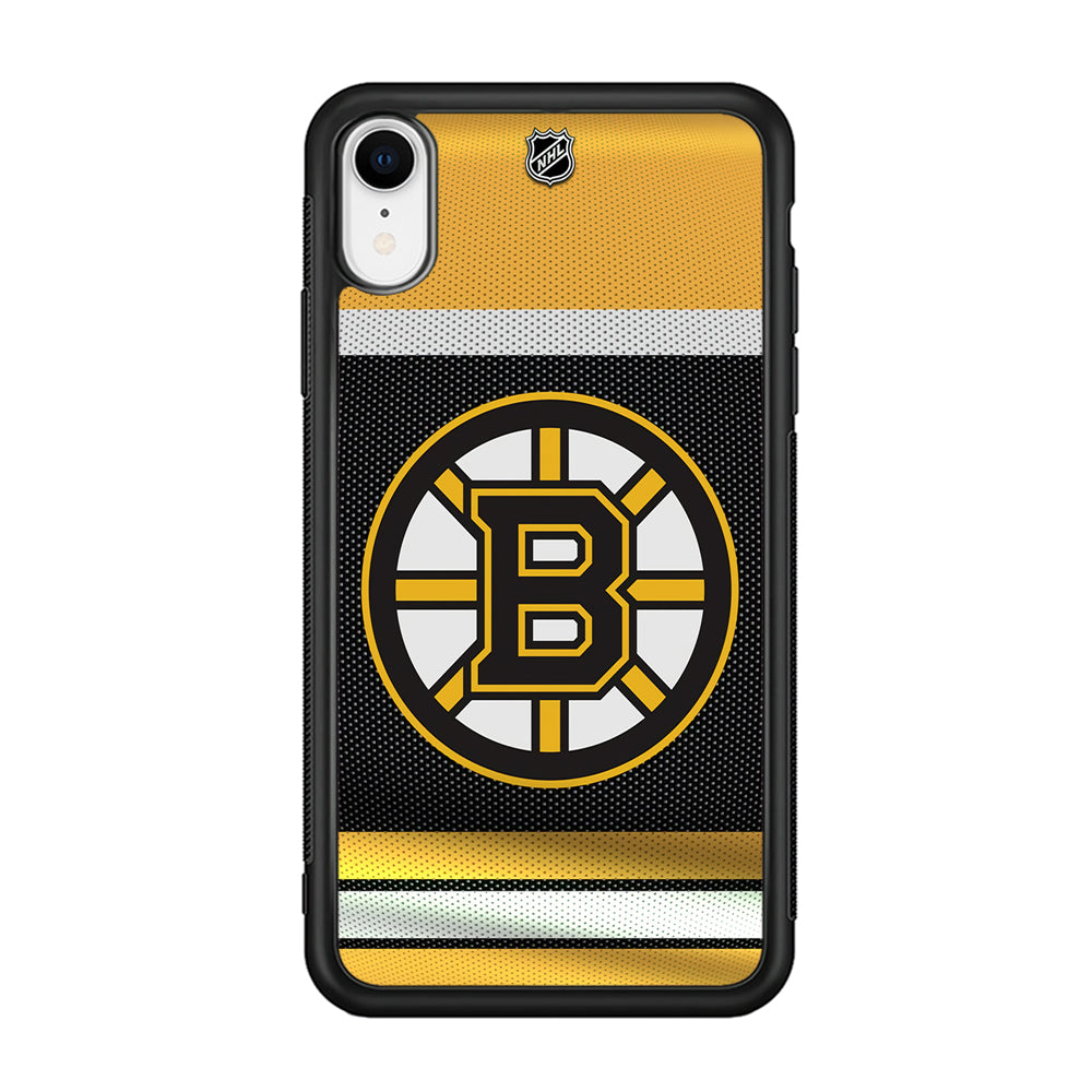Hockey Boston Bruins NHL 002 iPhone XR Case-Phone Case-Rubber Black (2D Case)-Altracase