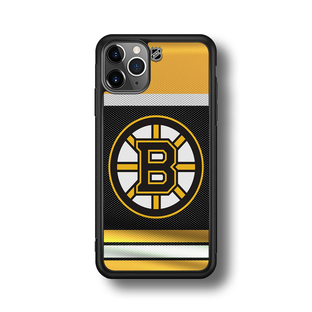 Hockey Boston Bruins NHL 002 iPhone 11 Pro Max Case-Phone Case-Rubber Black (2D Case)-Altracase