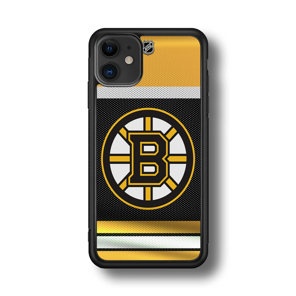 Hockey Boston Bruins NHL 002 iPhone 11 Case-Phone Case-Rubber Black (2D Case)-Altracase