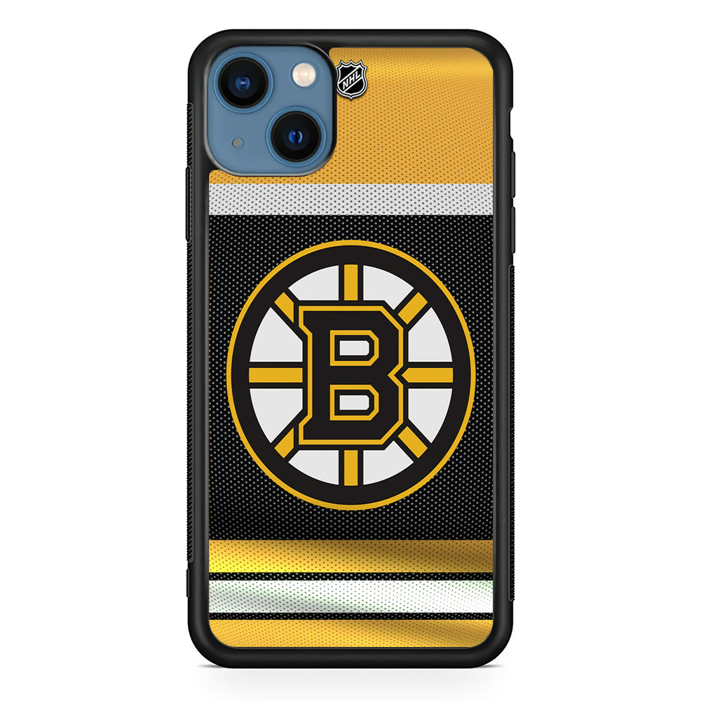Hockey Boston Bruins NHL 002 iPhone 13 Case-Phone Case-Rubber Black (2D Case)-Altracase