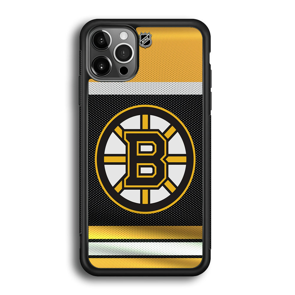 Hockey Boston Bruins NHL 002 iPhone 12 Pro Max Case-Phone Case-Rubber Black (2D Case)-Altracase