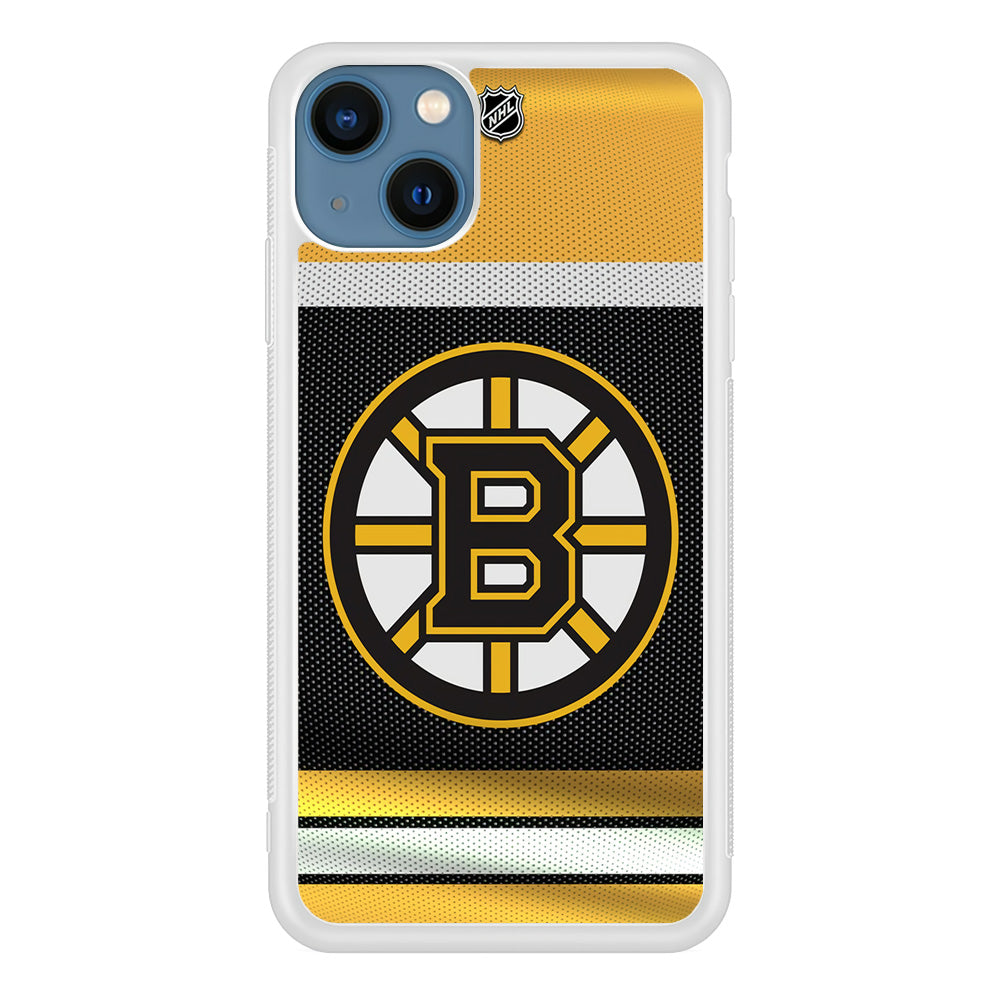 Hockey Boston Bruins NHL 002 iPhone 13 Case-Phone Case-Rubber White (2D Case)-Altracase