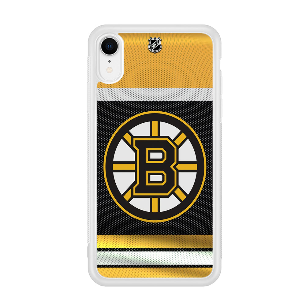 Hockey Boston Bruins NHL 002 iPhone XR Case-Phone Case-Rubber White (2D Case)-Altracase