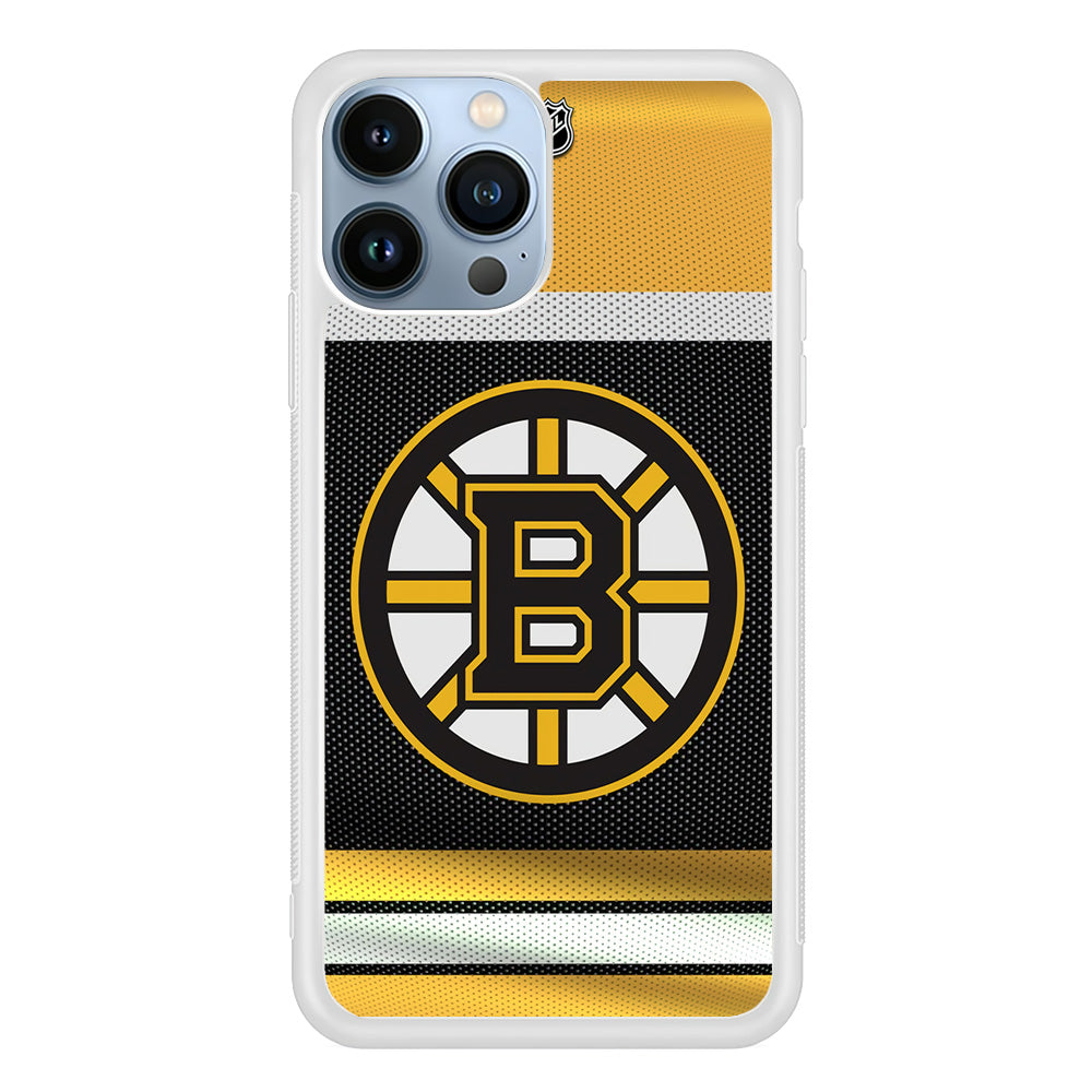 Hockey Boston Bruins NHL 002 iPhone 15 Pro Case-Phone Case-Rubber White (2D Case)-Altracase