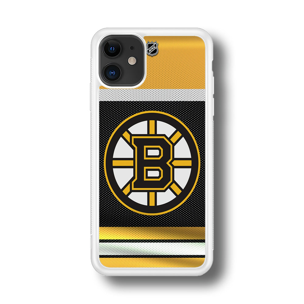 Hockey Boston Bruins NHL 002 iPhone 11 Case-Phone Case-Rubber White (2D Case)-Altracase