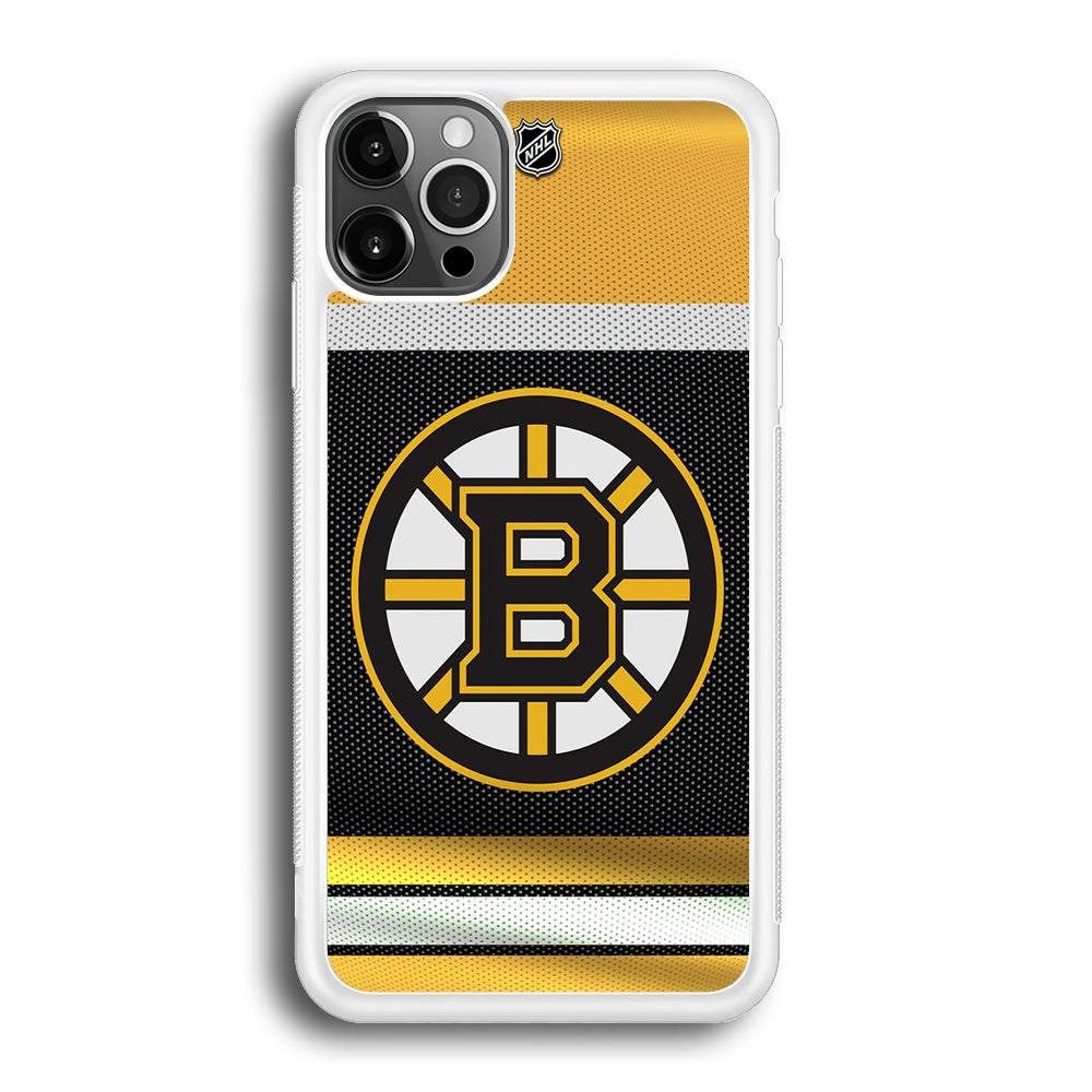 Hockey Boston Bruins NHL 002 iPhone 12 Pro Max Case-Phone Case-Rubber White (2D Case)-Altracase