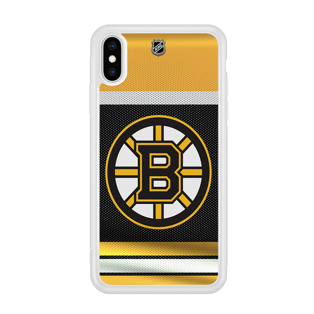 Hockey Boston Bruins NHL 002 iPhone Xs Case-Phone Case-Rubber White (2D Case)-Altracase