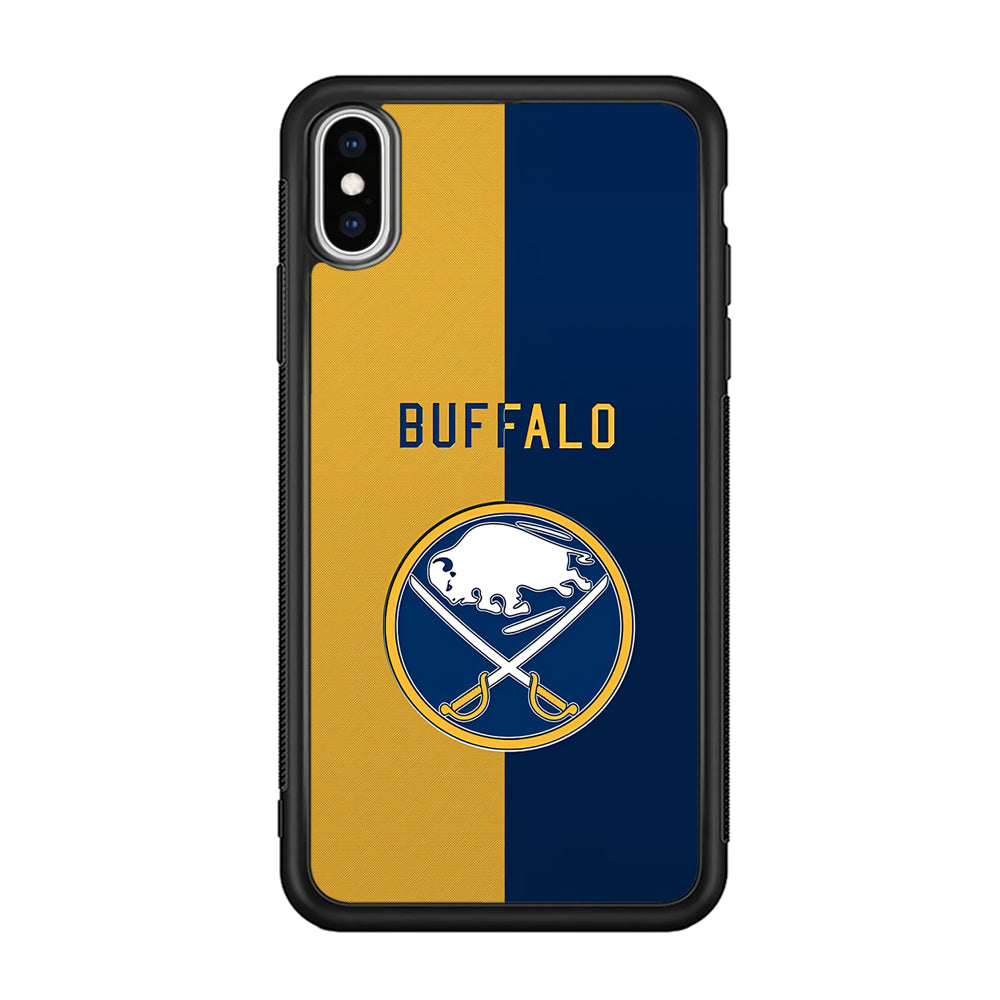 Hockey Buffalo Sabres NHL 001 iPhone Xs Case-Phone Case-Rubber Black (2D Case)-Altracase