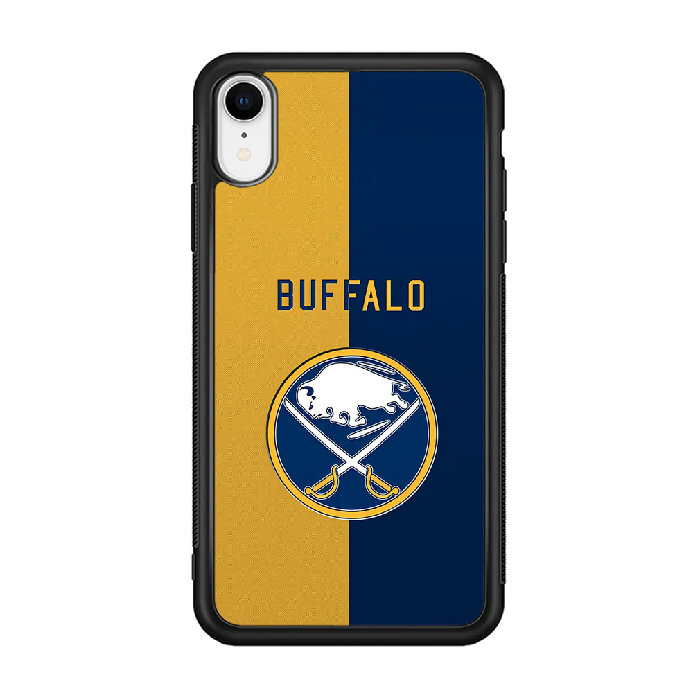 Hockey Buffalo Sabres NHL 001 iPhone XR Case-Phone Case-Rubber Black (2D Case)-Altracase