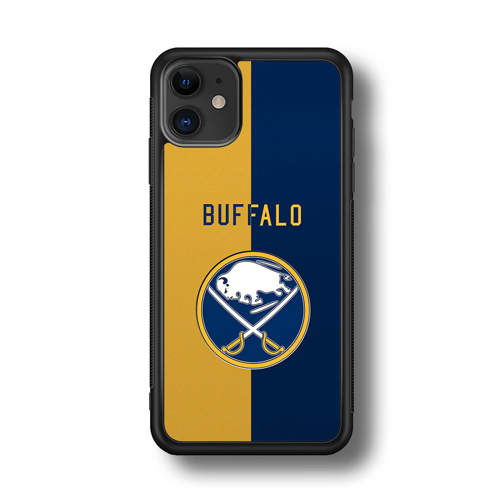 Hockey Buffalo Sabres NHL 001 iPhone 11 Case-Phone Case-Rubber Black (2D Case)-Altracase