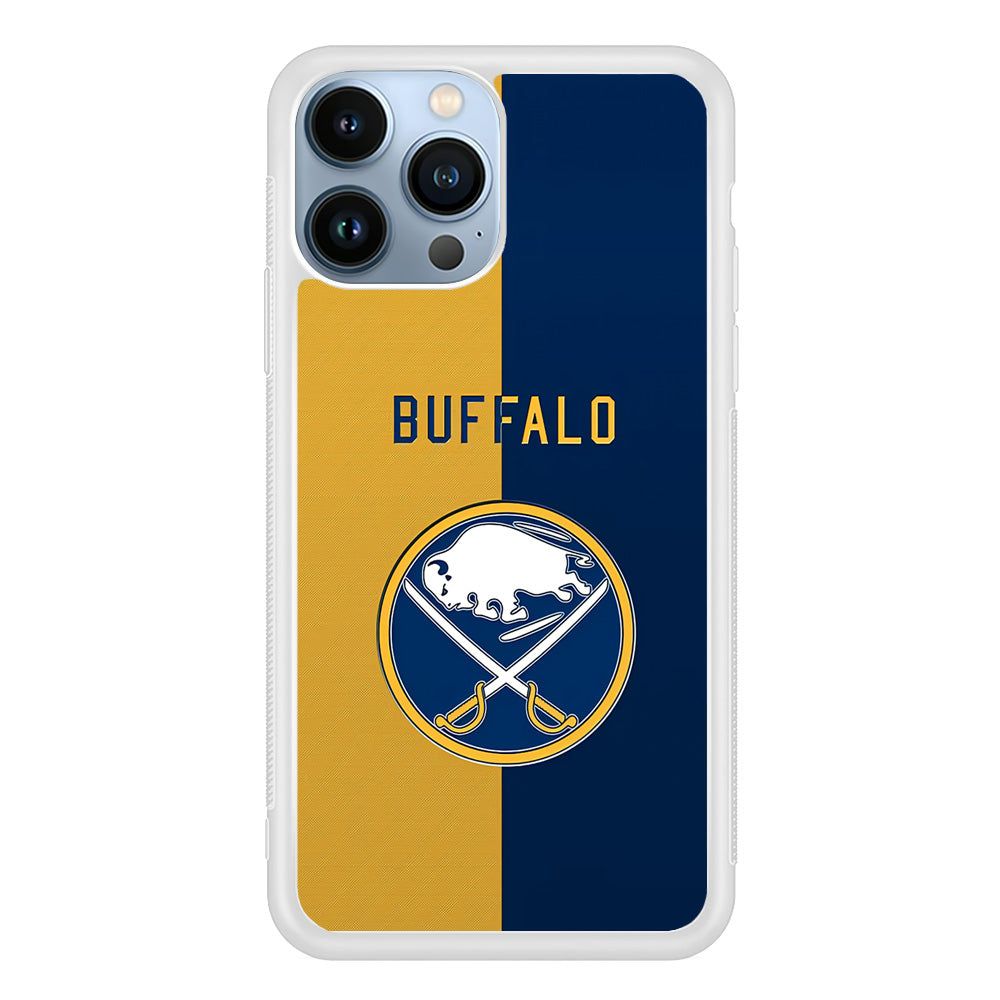 Hockey Buffalo Sabres NHL 001 iPhone 15 Pro Case-Phone Case-Rubber White (2D Case)-Altracase