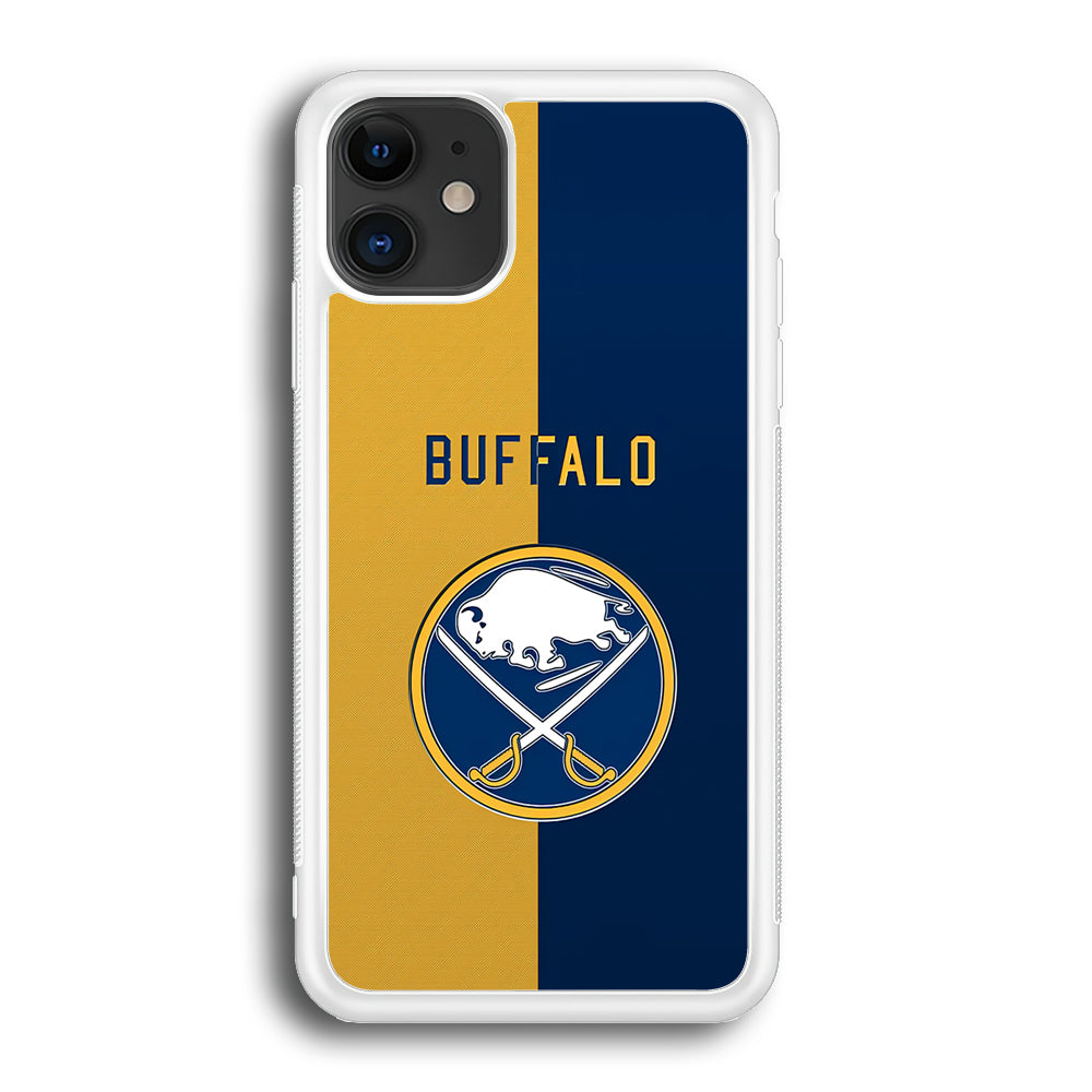 Hockey Buffalo Sabres NHL 001 iPhone 12 Case-Phone Case-Rubber White (2D Case)-Altracase