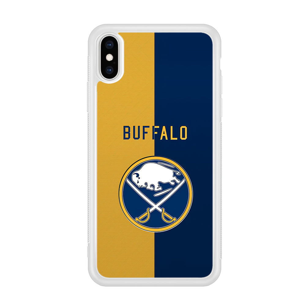 Hockey Buffalo Sabres NHL 001 iPhone Xs Case-Phone Case-Rubber White (2D Case)-Altracase