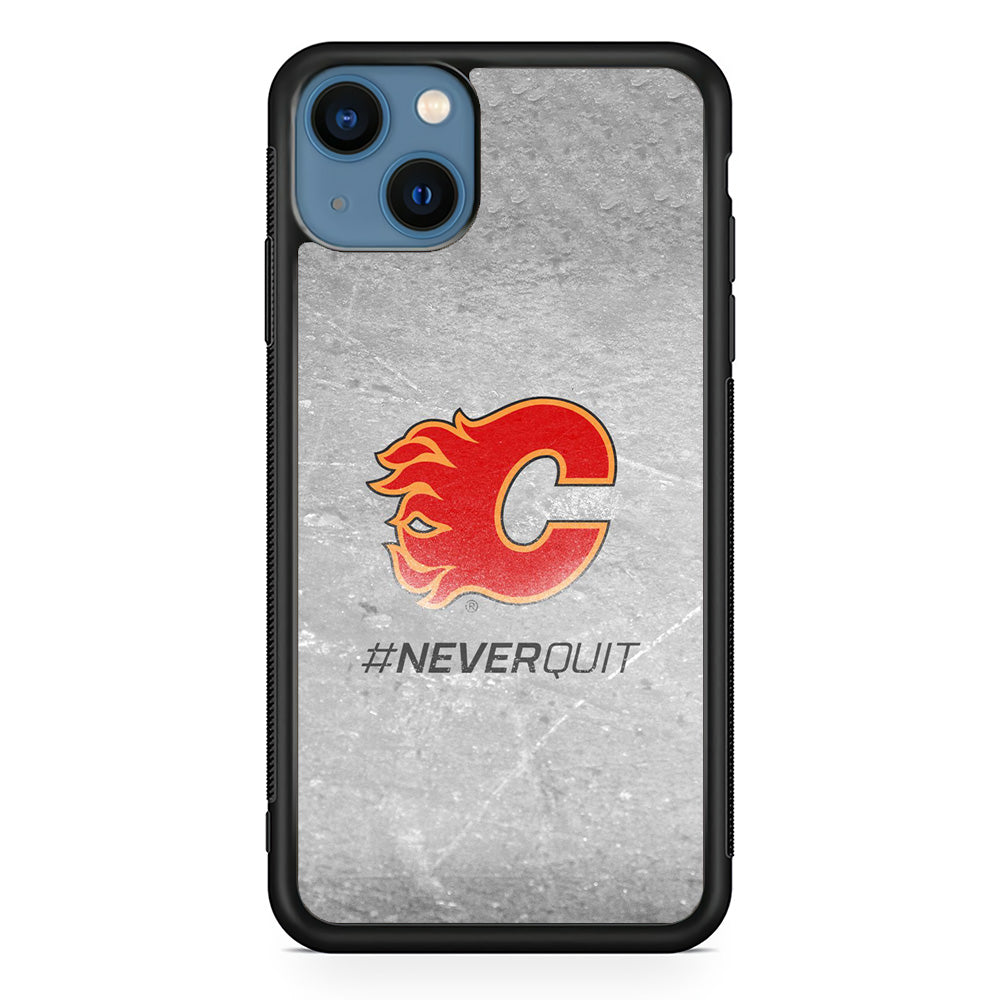 Hockey Calgary Flames NHL 001 iPhone 13 Mini Case-Phone Case-Rubber Black (2D Case)-Altracase
