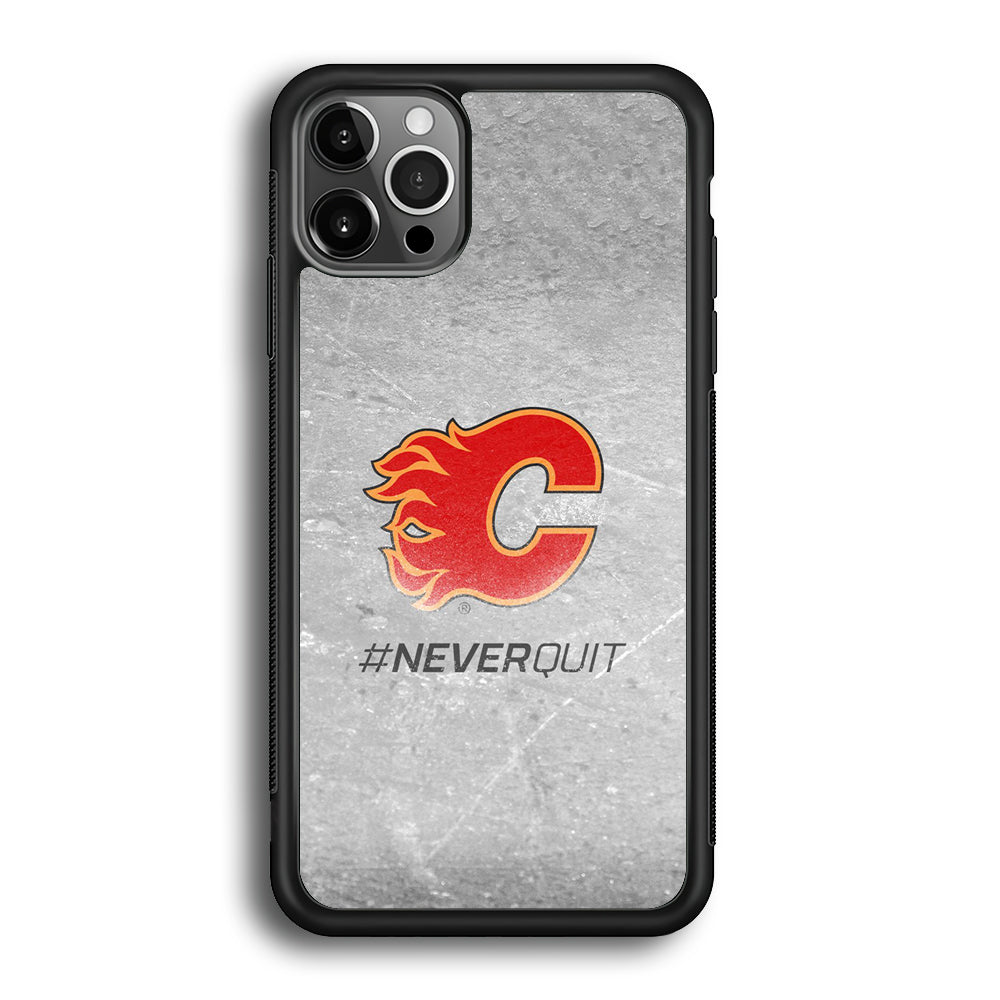 Hockey Calgary Flames NHL 001 iPhone 12 Pro Max Case-Phone Case-Rubber Black (2D Case)-Altracase