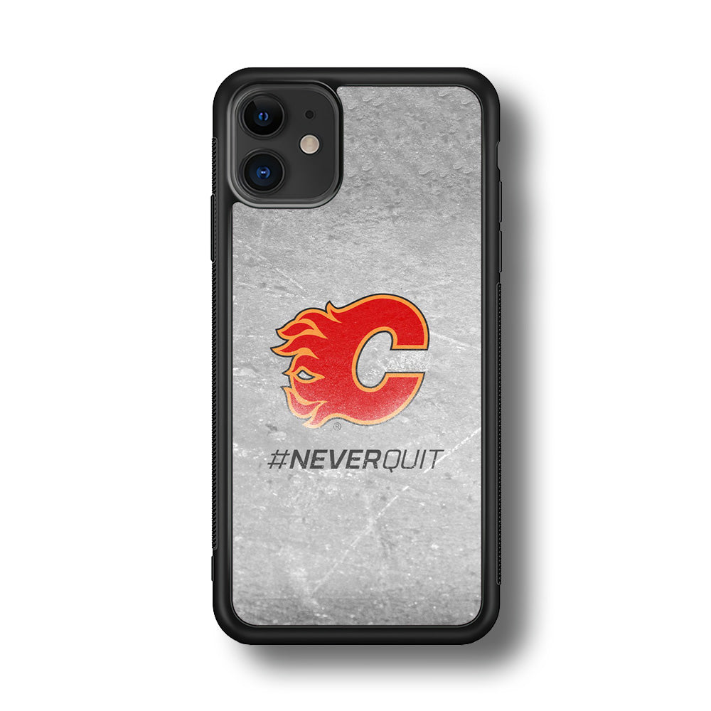 Hockey Calgary Flames NHL 001 iPhone 11 Case-Phone Case-Rubber Black (2D Case)-Altracase