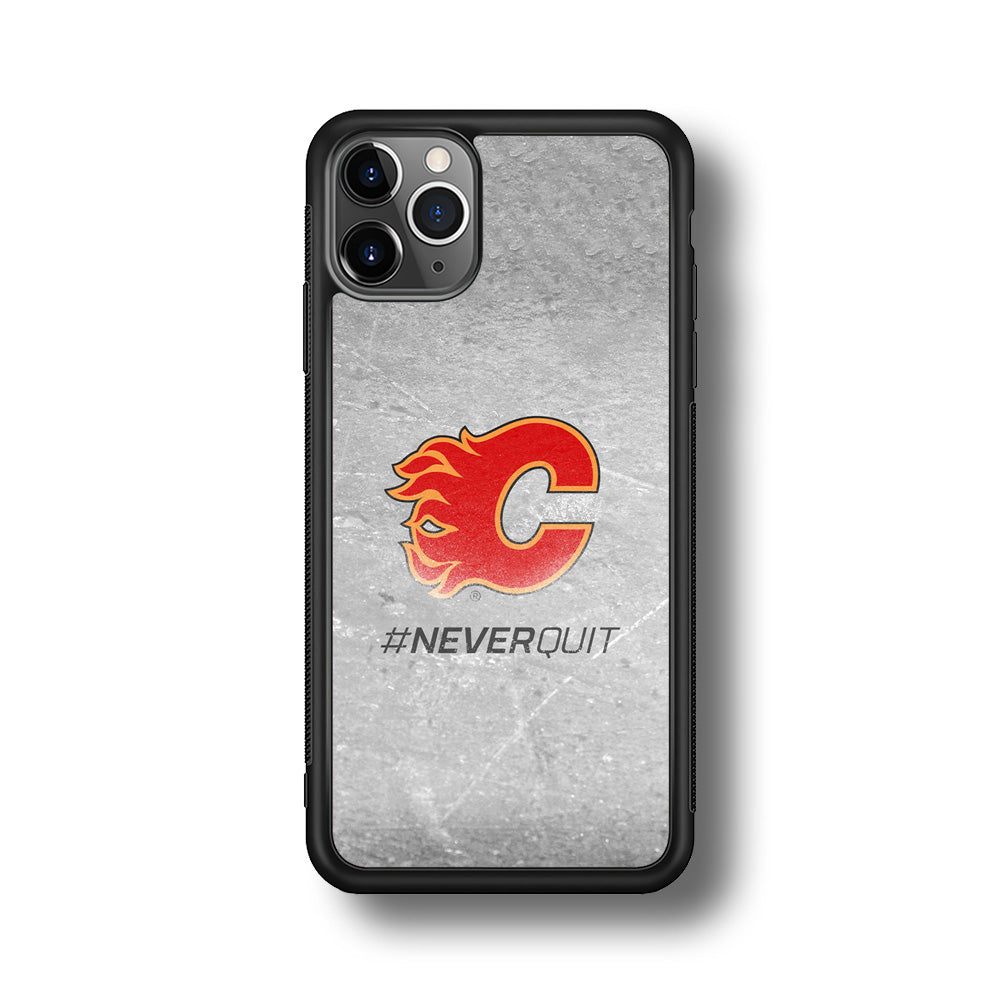 Hockey Calgary Flames NHL 001 iPhone 11 Pro Max Case-Phone Case-Rubber Black (2D Case)-Altracase