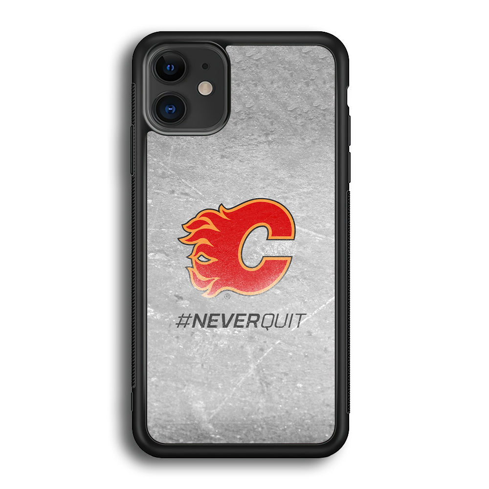 Hockey Calgary Flames NHL 001 iPhone 12 Mini Case-Phone Case-Rubber Black (2D Case)-Altracase