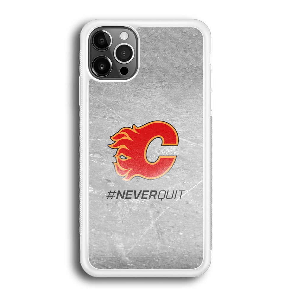 Hockey Calgary Flames NHL 001 iPhone 12 Pro Max Case-Phone Case-Rubber White (2D Case)-Altracase