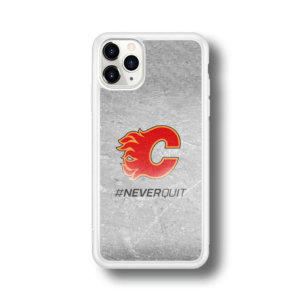 Hockey Calgary Flames NHL 001 iPhone 11 Pro Max Case-Phone Case-Rubber White (2D Case)-Altracase