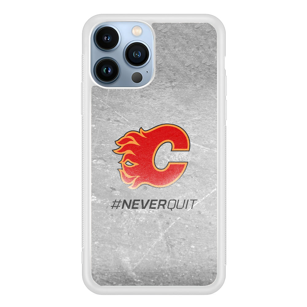 Hockey Calgary Flames NHL 001 iPhone 13 Pro Case-Phone Case-Rubber White (2D Case)-Altracase