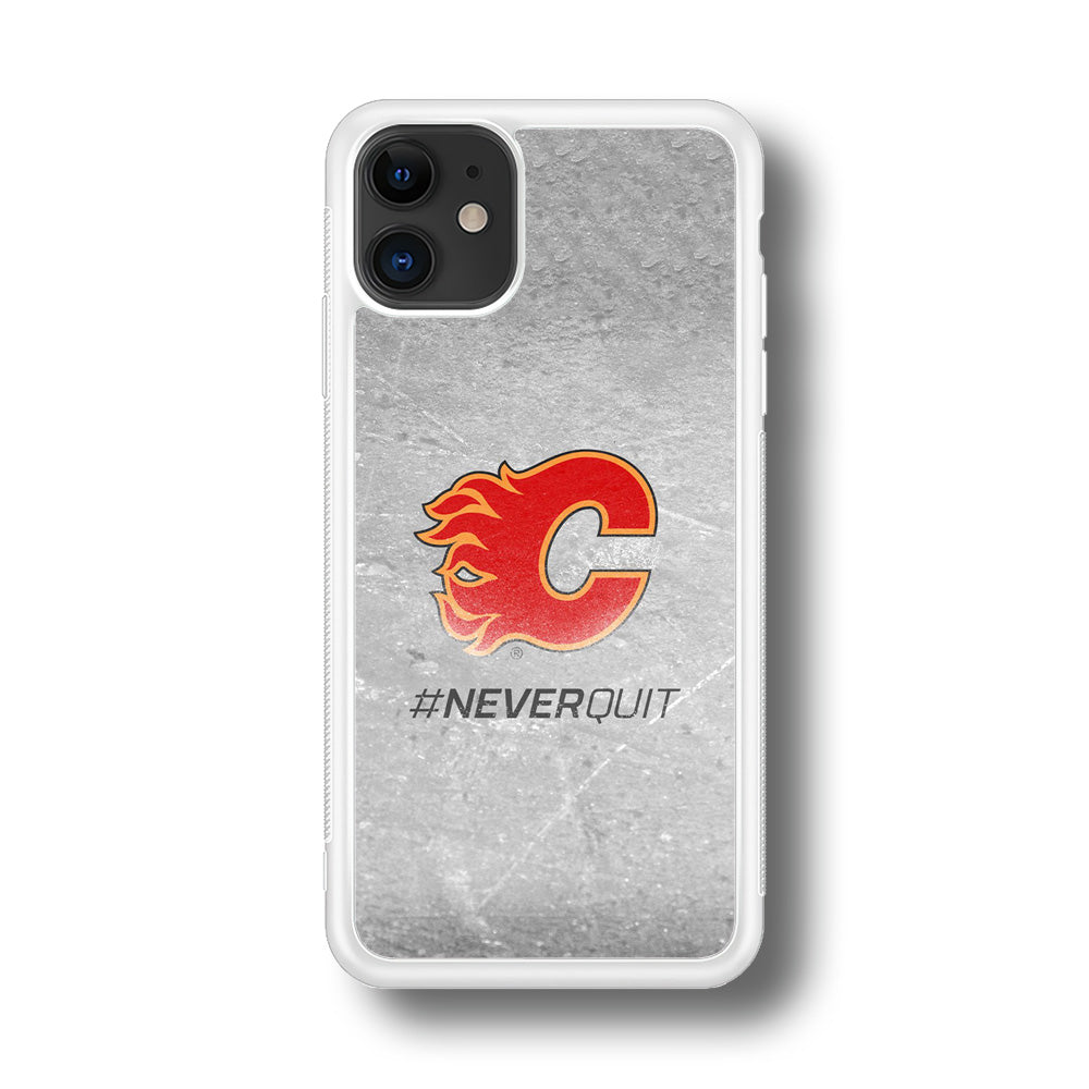 Hockey Calgary Flames NHL 001 iPhone 11 Case-Phone Case-Rubber White (2D Case)-Altracase