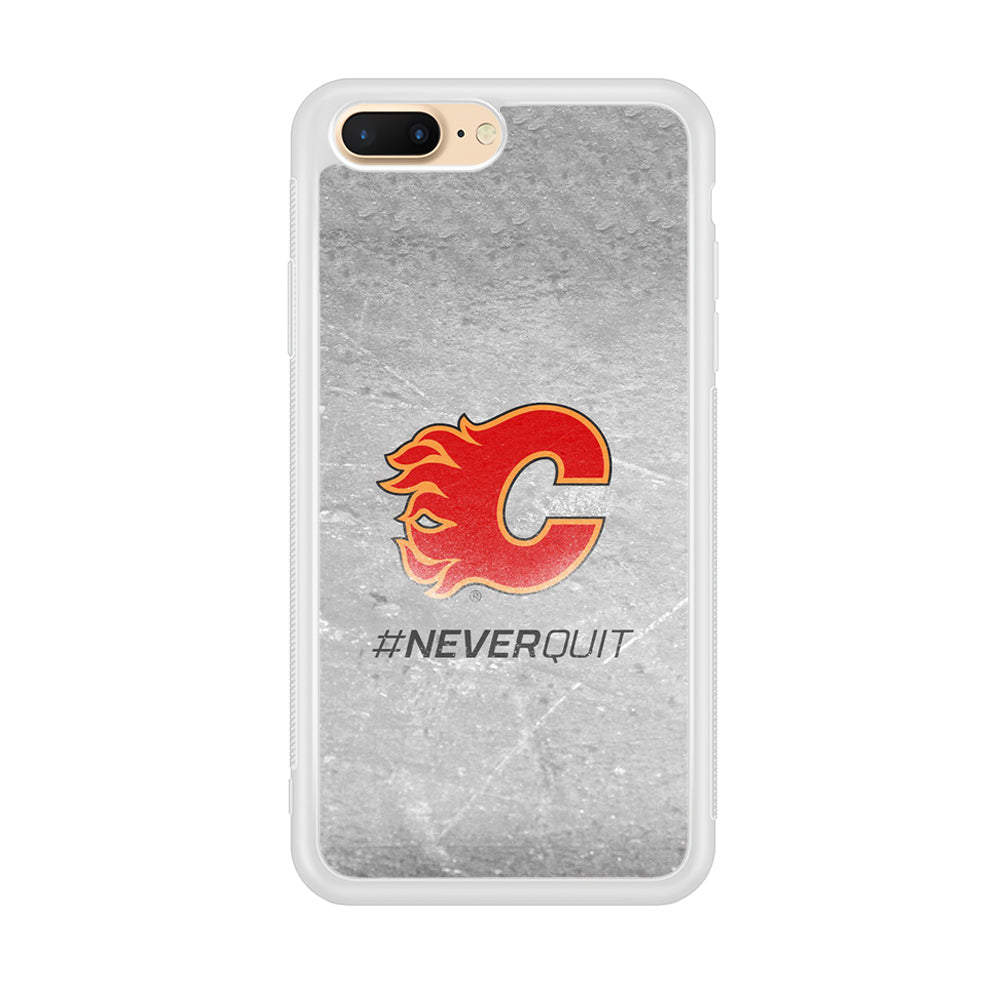 Hockey Calgary Flames NHL 001 iPhone 8 Plus Case-Phone Case-Rubber White (2D Case)-Altracase