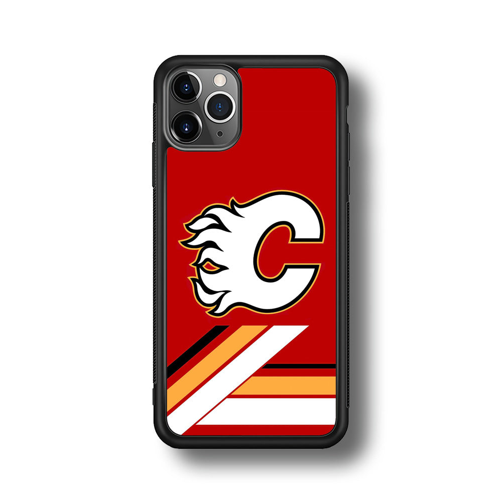 Hockey Calgary Flames NHL 002 iPhone 11 Pro Max Case-Phone Case-Rubber Black (2D Case)-Altracase