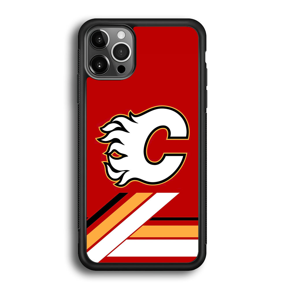 Hockey Calgary Flames NHL 002 iPhone 12 Pro Max Case-Phone Case-Rubber Black (2D Case)-Altracase