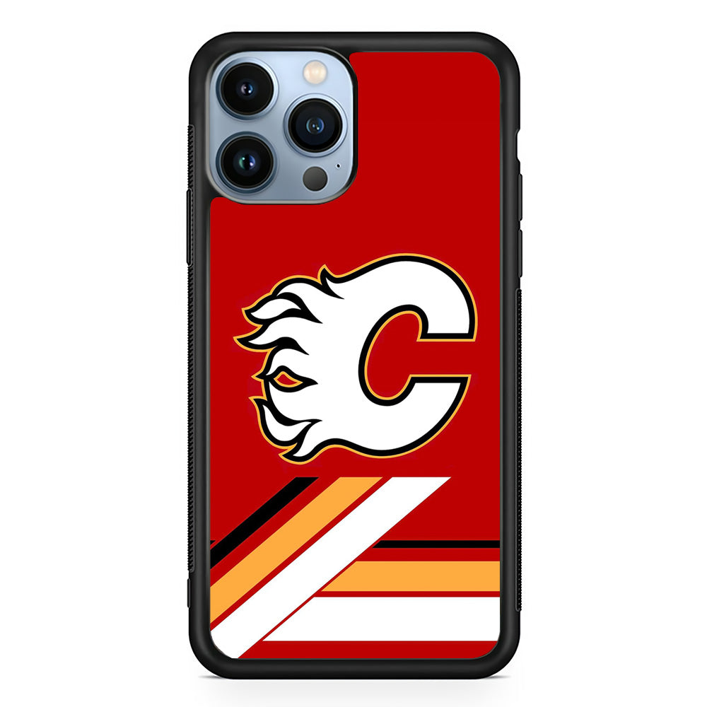 Hockey Calgary Flames NHL 002 iPhone 15 Pro Case-Phone Case-Rubber Black (2D Case)-Altracase