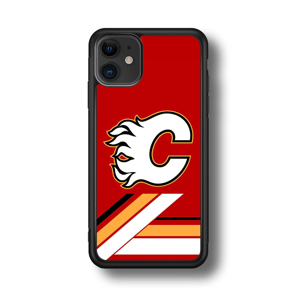 Hockey Calgary Flames NHL 002 iPhone 11 Case-Phone Case-Rubber Black (2D Case)-Altracase