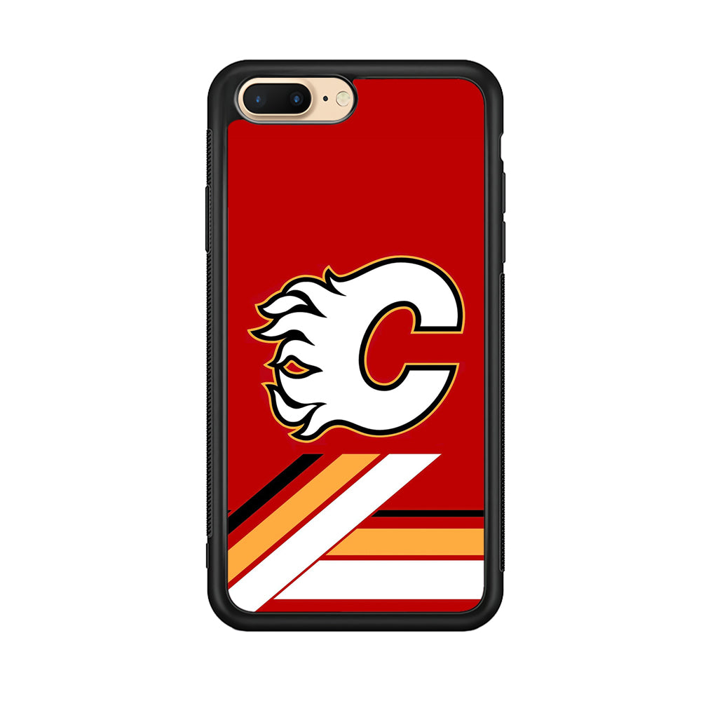 Hockey Calgary Flames NHL 002 iPhone 8 Plus Case-Phone Case-Rubber Black (2D Case)-Altracase