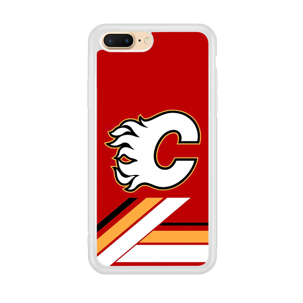 Hockey Calgary Flames NHL 002 iPhone 8 Plus Case-Phone Case-Rubber White (2D Case)-Altracase