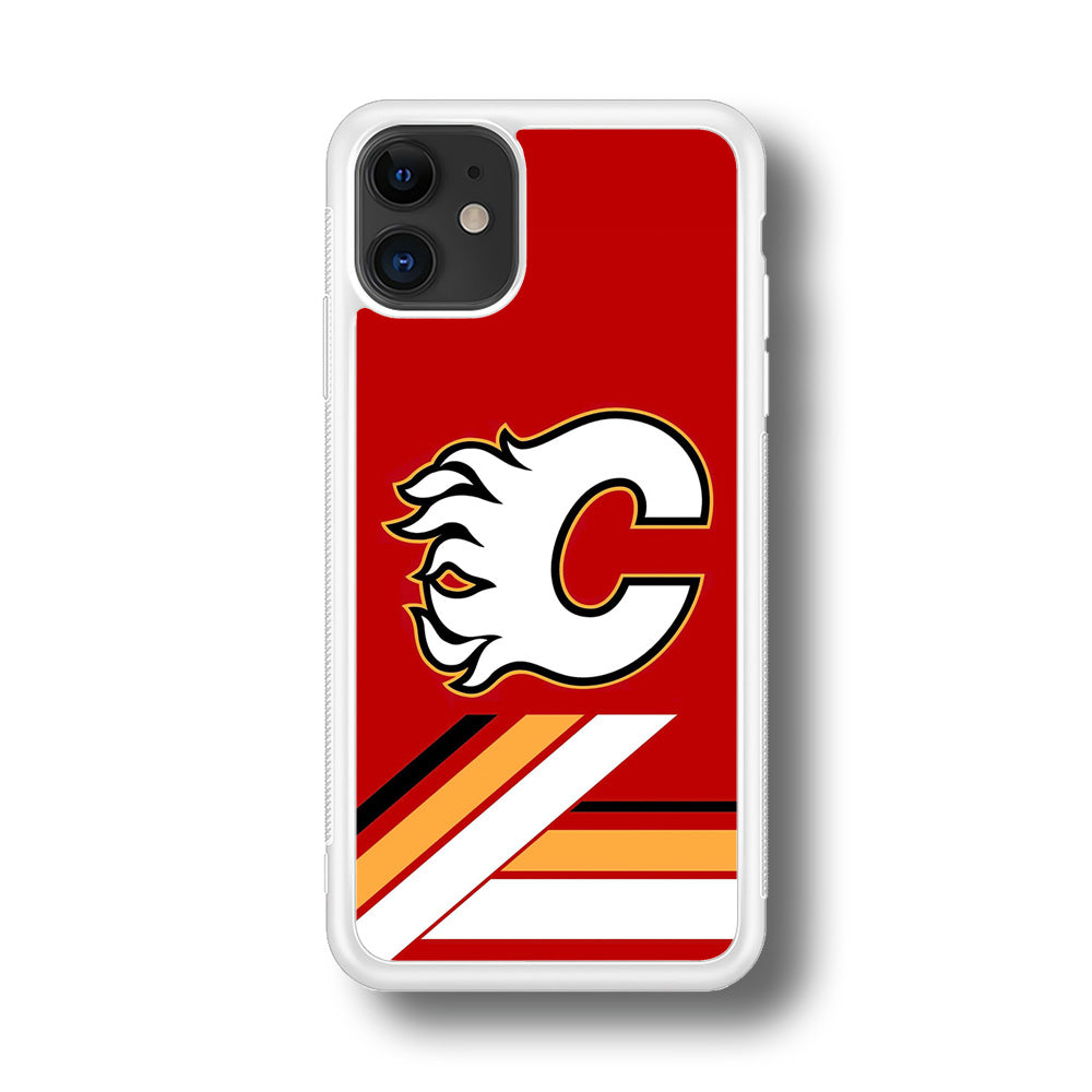 Hockey Calgary Flames NHL 002 iPhone 11 Case-Phone Case-Rubber White (2D Case)-Altracase