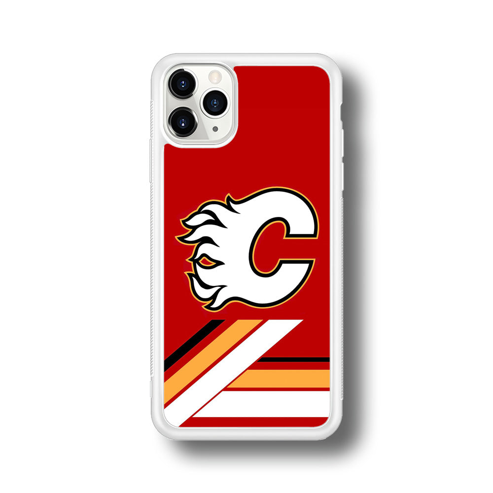 Hockey Calgary Flames NHL 002 iPhone 11 Pro Max Case-Phone Case-Rubber White (2D Case)-Altracase